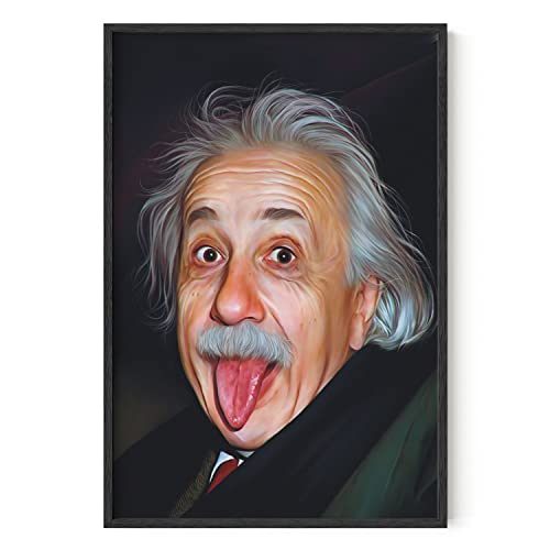 HAUS AND HUES Cool Wall Art for Guys Bedroom - Meme Wall Decor for Boys Room, Albert Einstein Wall Art, Funny Poster, Posters for Room Aesthetic Men (Unframed 24x36) - color: Einstein, size: 24"L x 36"W