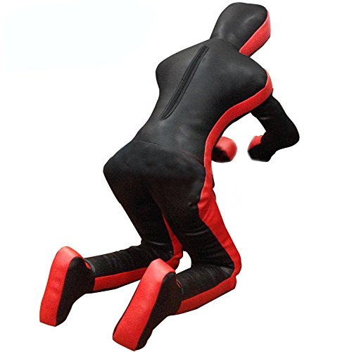 Bestzo MMA Jiu Jitsu Judo Grappling Dummy Canvas Black/Red Sitting Position -Unfilled - size: 59 inches (5 ft)