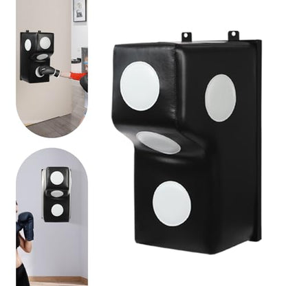 Wall Boxing Punching Pad, Wall Mount Uppercut Boxing Heavy Bag - color: Black +White