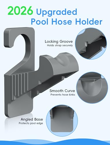 SHAPON 2Pcs Swimming Pool Pipe Holders, Above Ground Pool Accessories Compatible with Intex Pools, Pool Hose Support Bracket – Prevents Pipe Sagging for Pool Accessories | UV-resistant plastic, fits 0.95-1.75 in outlets, hook-on design, includes 5 zip tie