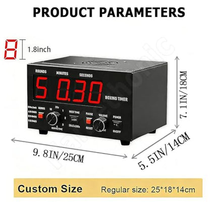 Classic Boxing Interval Timer,Professional Gymnastics Timer with LED Display,1 to12 Challenge Rounds and Adjustable Buzzer,Interval Timer for Workout/Gym Timer/Boxing Equipment Blue - color: Blue