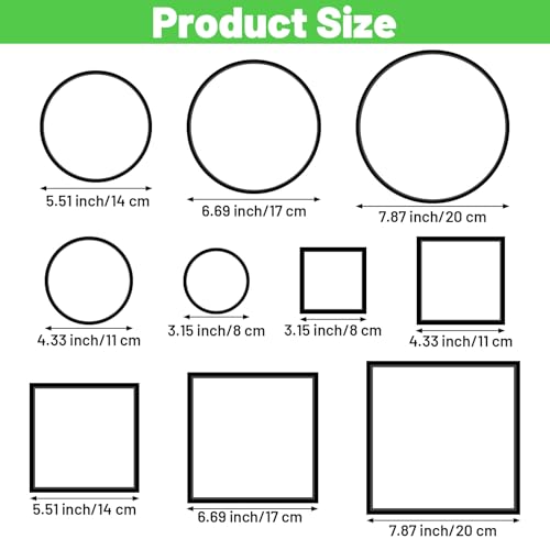 10 PCS Betta Feeding Ring Set, 5 Sizes Round & Square Aquarium Floating Plant Barrier, Fish Feeding Rings for Freshwater & Saltwater Tank, Fish Tank Decor Accessories