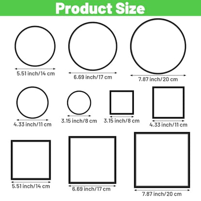 10 PCS Betta Feeding Ring Set, 5 Sizes Round & Square Aquarium Floating Plant Barrier, Fish Feeding Rings for Freshwater & Saltwater Tank, Fish Tank Decor Accessories