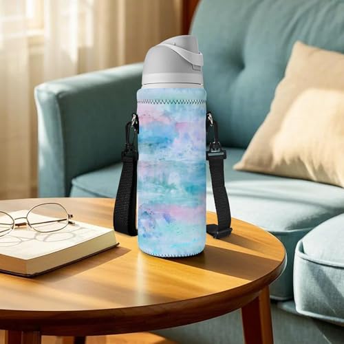 Neoprene Water Bottle Carrier Bag with Adjustable Shoulder Strap,Insulated Water Bottle Cover for Stainless Steel/Glass/Plastic Bottles - color: BC-58, size: 500ml