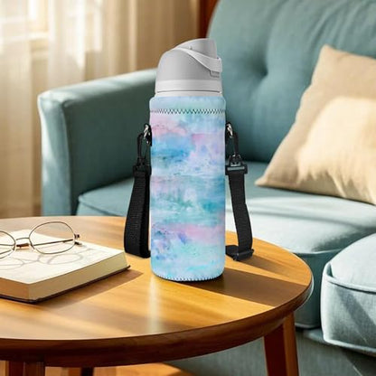 Neoprene Water Bottle Carrier Bag with Adjustable Shoulder Strap,Insulated Water Bottle Cover for Stainless Steel/Glass/Plastic Bottles - color: BC-58, size: 500ml