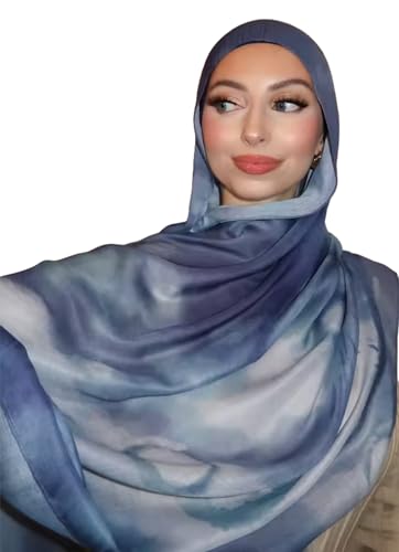 ZGMYC Watercolour Floral Printed Hijab Scarf for Women Soft Modal Cotton Instant Hijab Head Wraps Shawls Long Scarves - color: Color 26