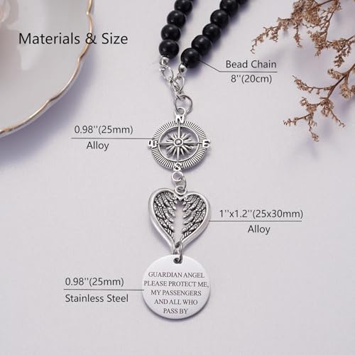 Guardian Angel for Car, Please Protect Me and My Passengers - Rear View Mirror Charm, New Driver Gift, Safe Travels Driving Gift, Car Decor, Protection Charm