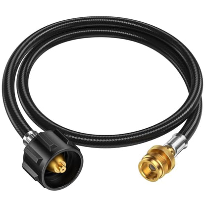 4ft Propane Hose Adapter 1lb to 20lb，Propane Adapter 20lb to 1lb Converter, Propane Tank Adapter Hose 20 lb to 1 lb for Weber Q Grill/Coleman Stove/Blackstone Griddle/Buddy Heater/Weber Traveler - size: 4 Feet Updated