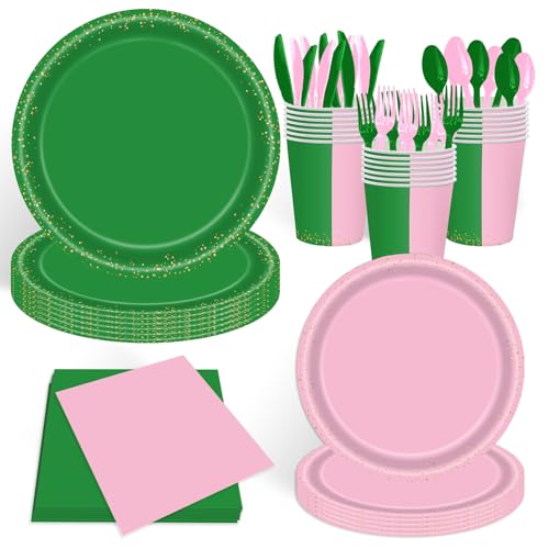 140pcs Pink and Green Witch Party Decorations Tableware, Witch Table Centerpieces Party Supplies, Tableware Set Cups for Girls Birthday Decorations Severs 20 Guests - size: N-140pcs