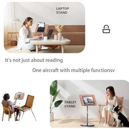 Adjustable Standing Book Stand,Book Reading Stands,Wood Music Sheet，Podium& Bible& Cookbooks Display Stands.Goodbye to Head Down Fatigue Adjustable Viewing Angle (Black, 35in) - color: Black, size: 35in
