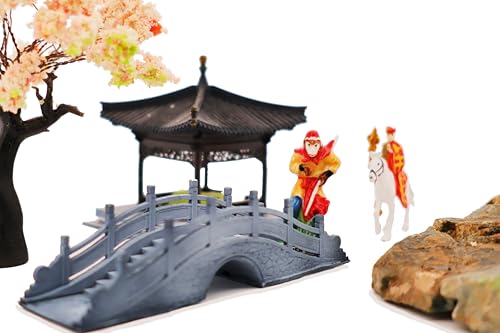 KARESANSUI Mini Bridge for Aquarium - Terrarium Decor, Chinese Architecture Diorama, Fairy Garden Accessories, Paludarium Decor, Zen Garden Kit, Miniature Pagoda, Shelf Decor