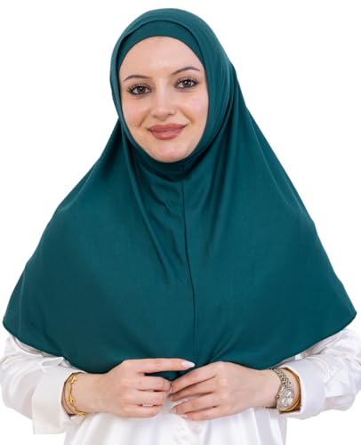 Prien Instant Hijab For Women, Muslim Long Scarf, Undercap Turban Set, Turkish Islamic Clothing, Prayer Clothes For Abaya - color: Emerald