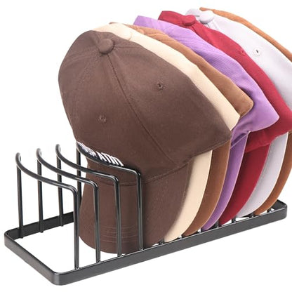 Hat Organizer - Space Saving Hat Stand Holds 10 Caps - Premium Metal Rack for Baseball Caps Display & Organizer - Black - color: Black 1 Pack