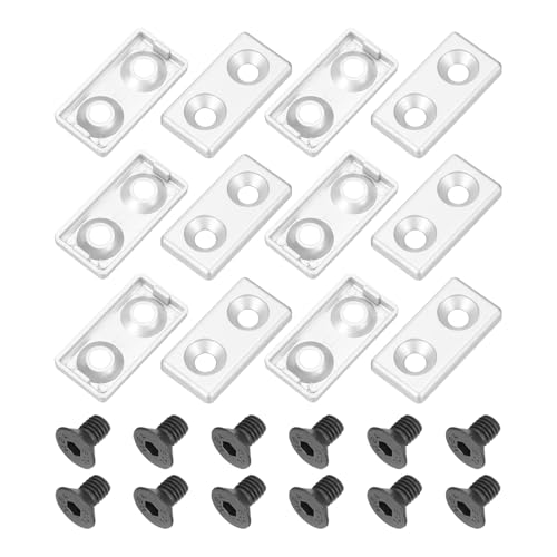 MECCANIXITY 12 Pcs 2040 T-Slot 6.5mm Hole Dia Aluminum Extrusion End Cap 40x20mm Silver for Fish Tank Rack, Storage Rack with Push-in Fastener - color: Silver, size: 40x20mm,6.5mm Dia