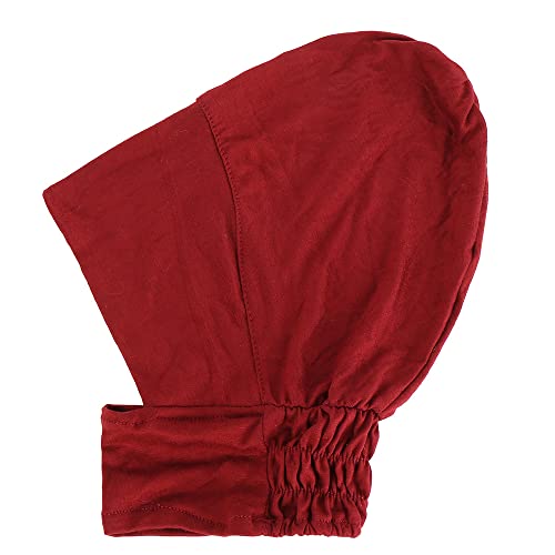 4pcs Muslim Inner Cap Stretch Turban Bonnet Underscarf Full Cover Hijab Neck Cover Head Wear - color: Wine Red Pink Yellow