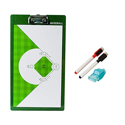 Foldable Leather Football Soccer Magnetic Tactic Marker Coaching Clipboard with Zipper and Marker Pen - Coaching Strategy Guiding Board Kit Equipment Portable Coach Tool - style: Baseball