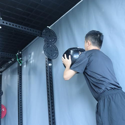 Metal Double Wall Ball Target with Extension Medicine Ball Target Rack Mounted Power Cage Attachments for Strength Endurance Arm Triceps Biceps Workouts - size: Hole Diameter:1"