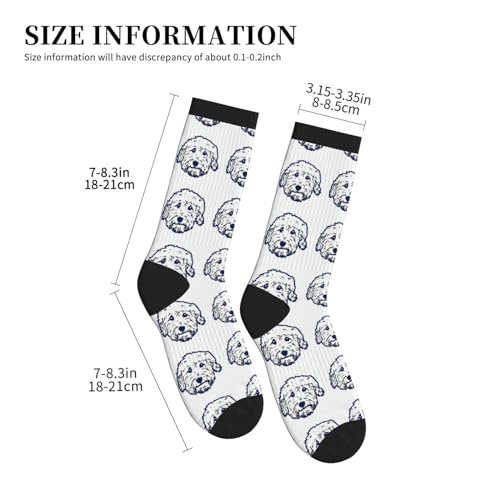 Cute Goldendoodle Unisex Funny Novelty Socks, Funky Crazy Cool Crew Dress Socks - color: Cute Goldendoodle