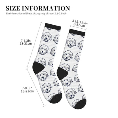 Cute Goldendoodle Unisex Funny Novelty Socks, Funky Crazy Cool Crew Dress Socks - color: Cute Goldendoodle