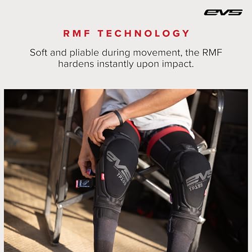 EVS TP199 Travis Pastrana, Moto Knee/Shin Guard, Reactive Memory Foam | CE Level 2 knee protection w/ RMF impact foam, breathable air mesh, stabilizer sleeve, silicone grippers, polyflex shin guard - color: Black (Lite), size: Large-X-Large