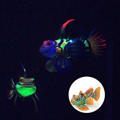 eecoo Realistic Fake Fish Aquarium Fish Tank Artificial Simulation Luminous Ocean Tropical Angel Fish Aquarium Ornament Landscape Decoration (Orange)