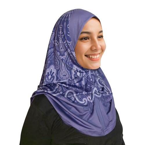 Instant Hijab for Women, Printed Jersey Slip-On Ready to Wear Hijab Scarf - color: Mg-hj-701