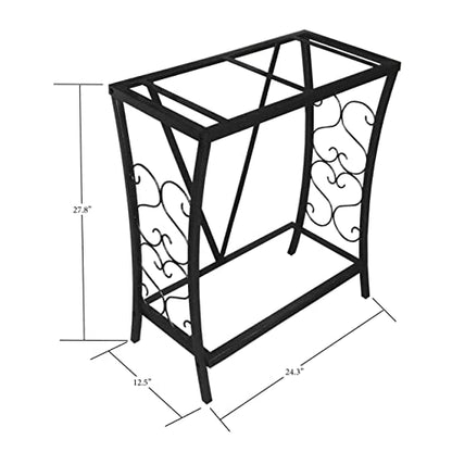 Aquatic Fundamentals 20 Gallon Metal Aquarium Stand, 24.3" L x 12.5" W, Black - size: 20 Gallon