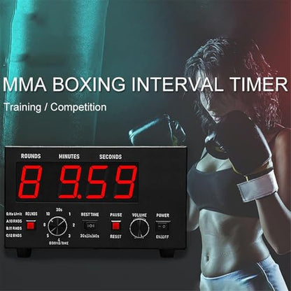 Classic Boxing Interval Timer,Gym Timer,Boxing Training Timer W/LED Display,1-12 Challenge Rounds,Gym Interval Timer for Kickboxing (Blue) - color: Blue
