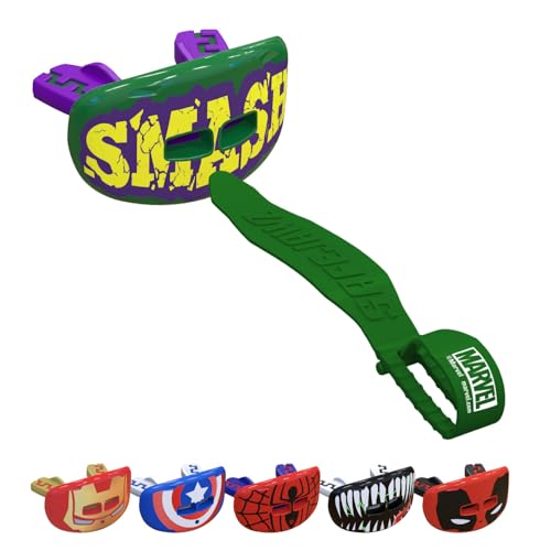 Marvel The Hulk Lip Guard, Football Mouth Guard with Detachable Strap, Lip Protector Adult and Youth, Flag Football & Lacrosse (One Size, Green) - color: Hulk