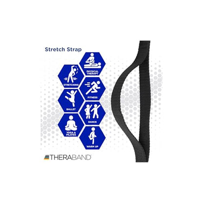THERABAND Stretch Strap with Loops to Increase Flexibility, Dynamic Stretching Tool for Athletes Including Dancers, Cheerleaders, Gymnasts, Runners, Pilates and Yoga Elastic Stretch Out Band