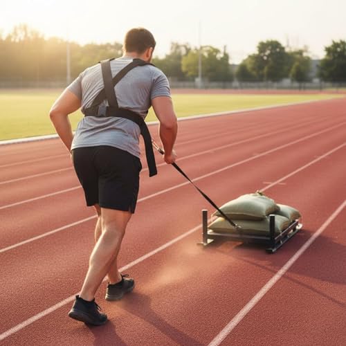 Qianly Speed Training Sled Harness Padded Shoulder Straps Resistance Training Harness Fitness Equipment for Runners, Athletes, Outdoor, Gym