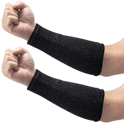 ANCIRS Cut Resistant Sleeves for Arm Protection, Gardening Sleeves, Dog Bite Safety Arm Sleeves - color: Black
