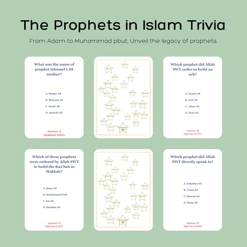 The Prophets in Islam Trivia Cards | 이슬람 카드 게임 | 프리미엄 품질 | 자석 상자 | 무슬림을 위한 선물 - style: The Prophet in Islam Trivia