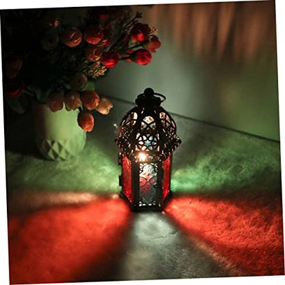 ORFOFE 2pcs Moroccan Style Candle Table Lamp Flickering Tea Lights Decorative Hanging Light for Home Decor