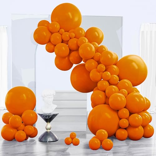 PartyWoo Burnt Orange Balloons 120pcs Different Sizes of 18 12 10 5 Inch Terracotta Rust Fall Color Autumn Boho Balloon Arch Kit Garland for Thanksgiving Halloween Fall Party Decorations Orange-F53 - color: Orange-f53