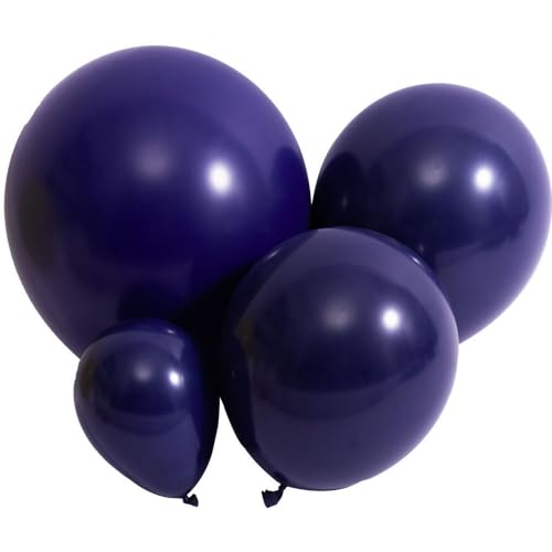 DECGOL Navy Blue Balloons 100pcs Dark Blue Latex Party Balloons Different Sizes 18 12 10 5 Inch Night Blue Balloon Garland for Birthday Party Graduation Baby Shower Wedding Holiday Balloon Decoration - color: Navy Blue