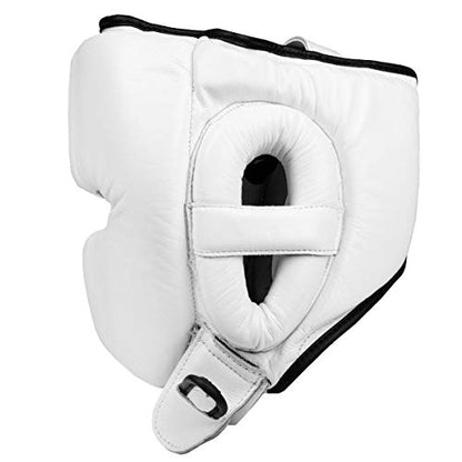 TITLE Boxing Leather Sparring Headgear - MMA & Muay Thai Protection - color: White, size: Standard