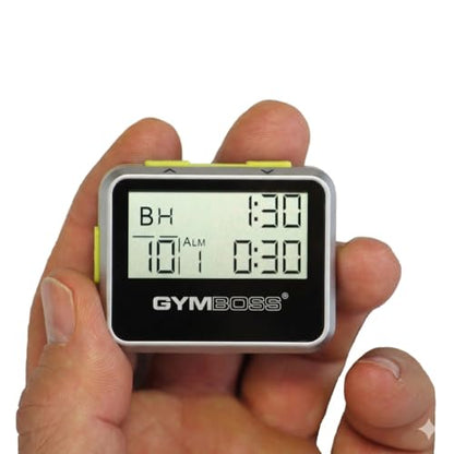 Gymboss Interval Timer and Stopwatch - Silver/Yellow Metallic Gloss