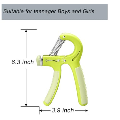 Strengthener Hand Grip for Kid Boys Girls Teenager Strength Trainer Number Counter Forearm Finger Wrist Gripper Exerciser 5-30kg Adjustable Stretcher Squeezer Workout - color: Green