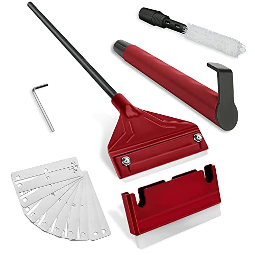 16.5’’ Professional Algae Scraper, Aquarium Blade Cleaner with 10 Pcs Replaceable Blades Stubborn Algae, Suitable for Water Tank Size Under 28 Gallons - color: Red, size: S