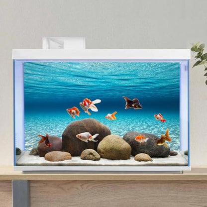 AWERT 72x24 inches Polyester Sunshine Ocean Floor Fish Tank Background Undersea Theme Aquarium Background Underwater Fish Tank Background - size: 72x24in/180x60cm