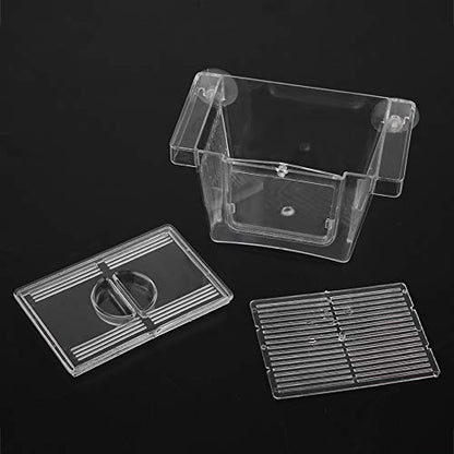 Acrylic Aquarium Fish Breeder Box, Floating and Wall Mounted Isolation Hatchery with Multi Room Design, for Marine Fish Shrimp Clownfish