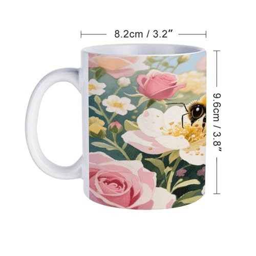 Goldfish Swimming in The Fish Tank Ceramic Coffee Cups with Handle,Porcelain Coffee Mugs for Men Women Tea Cup for Cappuccino Latte Mocha Milk Macchiato Cafe