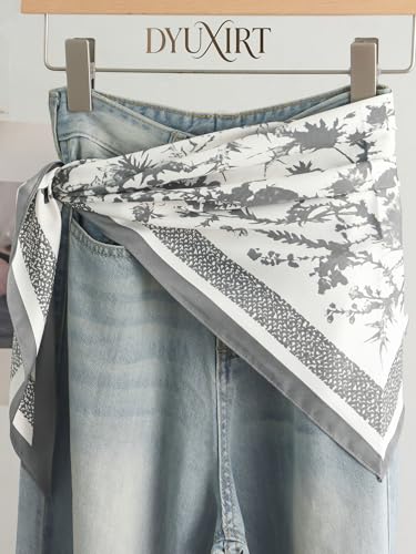 Triangle Shawls Scarf Head Hair Neck For Women Scarves Fashion Silk Feeling Lady Lightweight 51 * 23.6inch - color: K30-blue and White Porcelain Pattern（51*23.6inch）