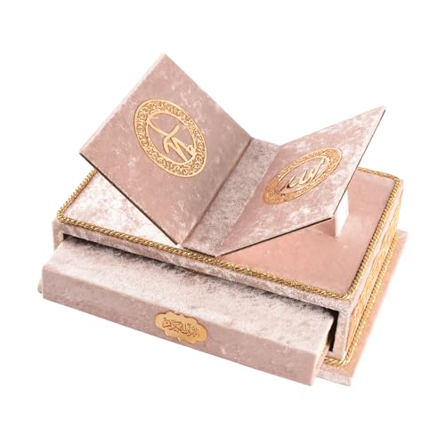 BABY SHOWER CHOCOLATE Quran Book with Rahle, Quran Stand, Islamic Gift, Muslim Gift for Eid Ramadan (Pink) - color: Pink