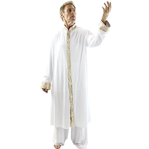 Danzcue Mens Worship Dance Stained Glass Robe - color: White-gold, size: XX-Large-3X-Large