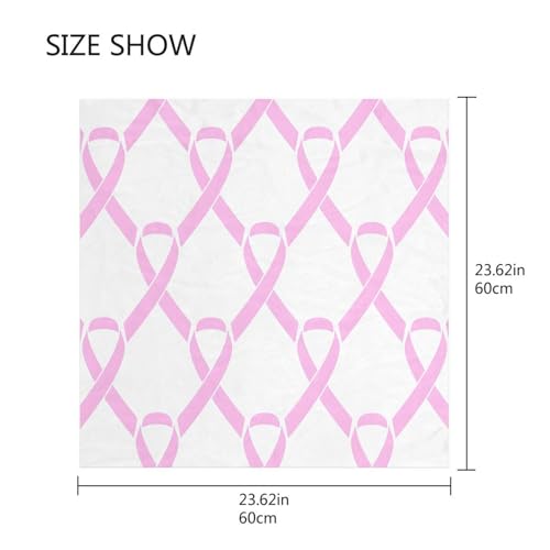 Women's Silk Scarf Square Satin Head Scarves Fashion Neck Scarf Hair Wraps Silk Bandana - color: Cancer Awareness Ribbon