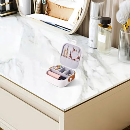 Silicone Jewelry Boxes Present Box,PU Leather Travel Jewelry Case,Mini Jewelry Box Travel Jewelry Box Jewelry Gift Boxes Necklaces Earrings Bracelets Boxes for Women,White - color: White