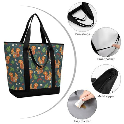 SWEET TANG Cooler Bag, Floral Squirrels Reusable & Leak Proof Food Grocery Bag, Portable Travel Cooler - color: Pattern 99