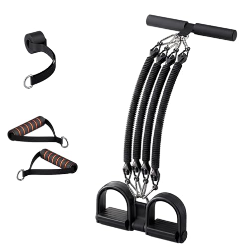 Pedal Resistance Band with Handle, 2026 Upgrade Multifunction Pedal Resistance Band, Elastic Pull Rope for Abs, Legs, Glutes, Arms, Waist - color: Black, size: 25-100 lb